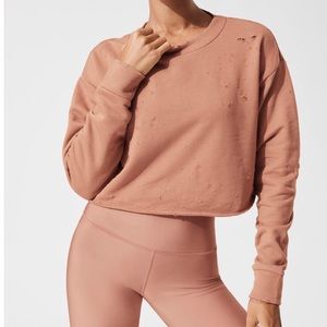 Alo distressed sweatshirt